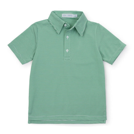 Will Performance Polo | Green and White Stripes
