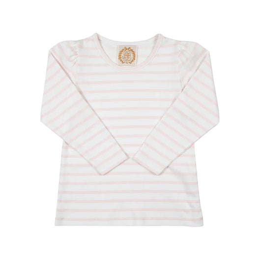 Long Sleeve Penny Play Shirt | Palm Beach Pink Stripe