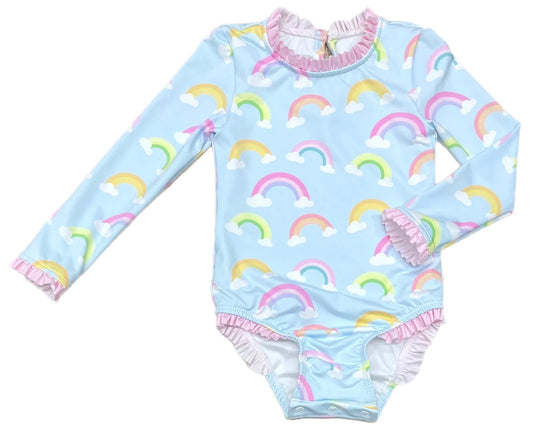 Leighton Rash Guard Swim | Blue Rainbow