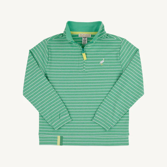 Prepletic™ Hayword Half Zip | Gibson Island Green Stripe