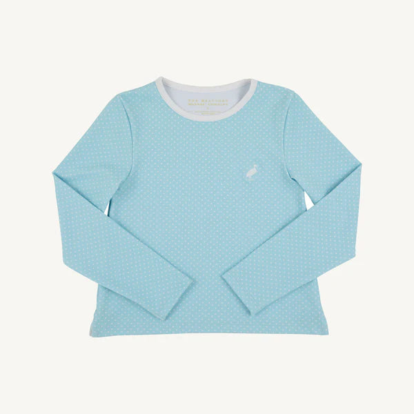 Prepletic™ Pammy Performance Top | Belhaven Blue Mirco Dot