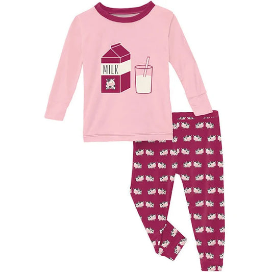 Long Sleeve Graphic Tee Pajama Set | Berry Cow