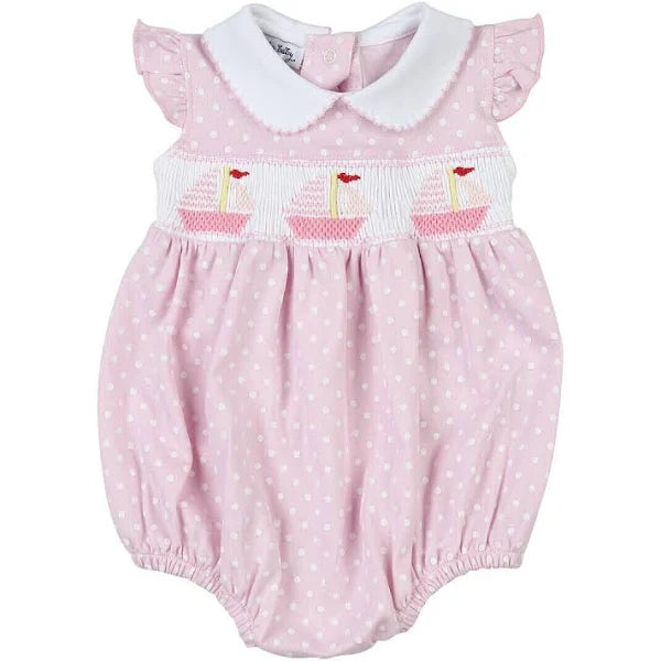 Regatta Classics Smocked Collared Flutters Bubble | Pink Dot Sailboats