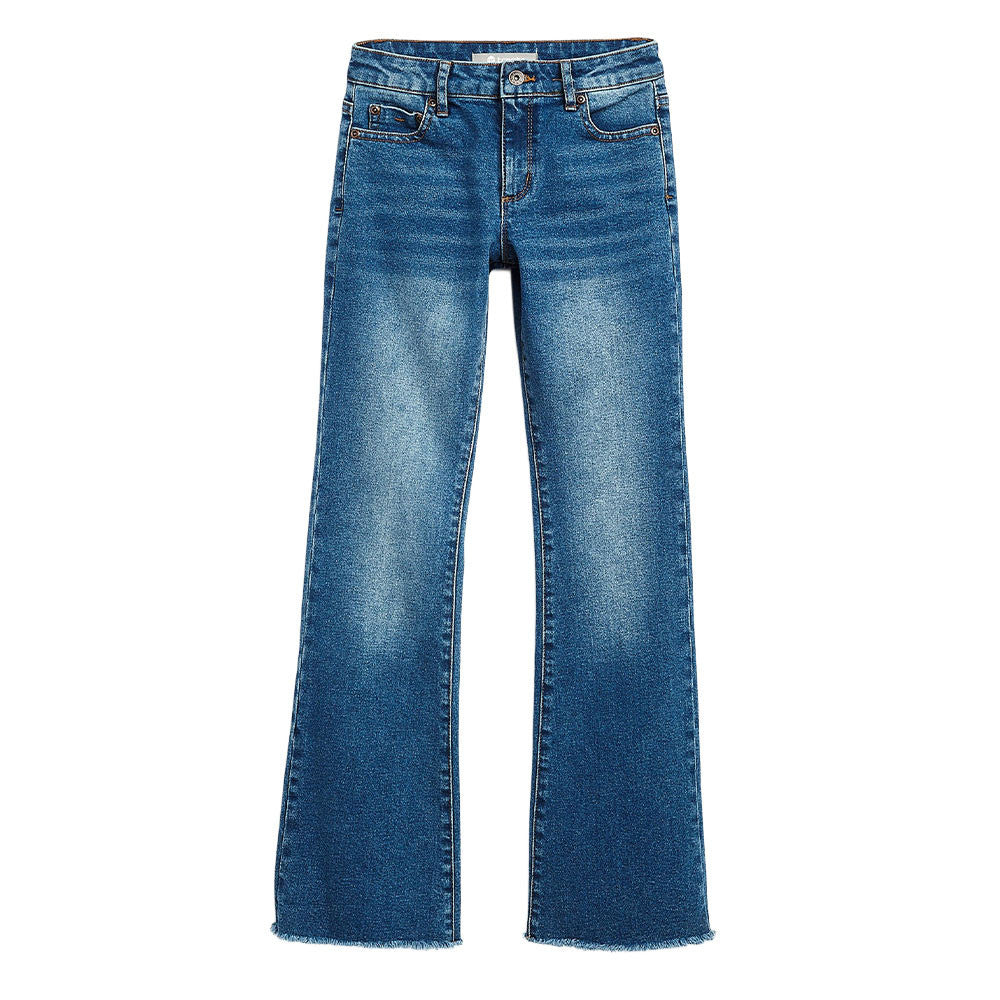 Low Rise Fray Hem Flare