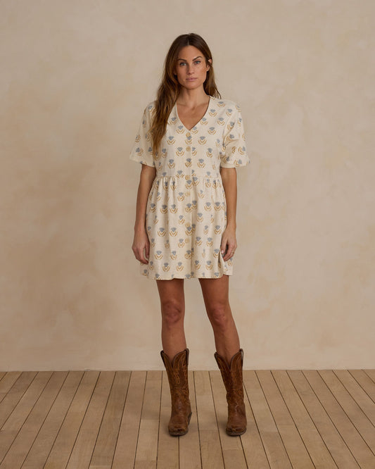 Button Jersey Mini Dress || Flora