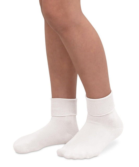 Seamless Turn Cuff Sock | White