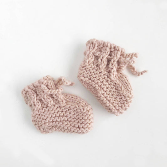 The Blueberry Hill - Classic Booties | Hand Knit Baby Shoes
