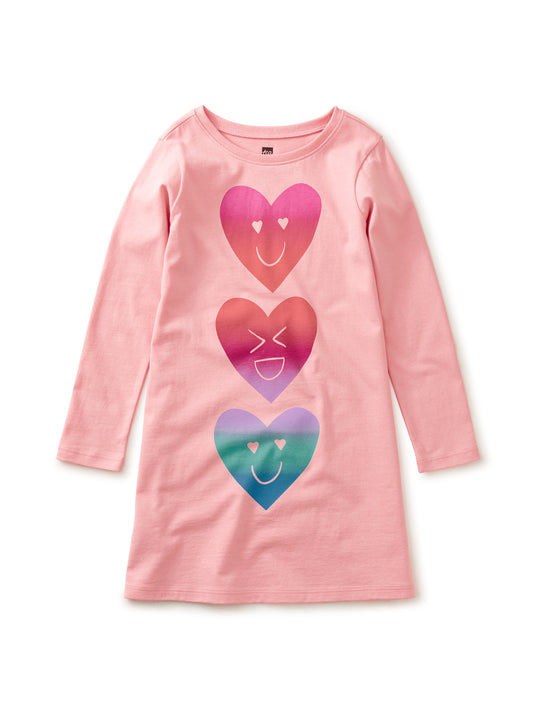 Happy Hearts T-Shirt Dress Sugar
