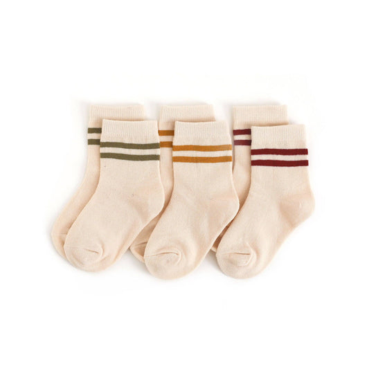 Little Stocking Co. - Vanilla Striped Midi Sock 3-pack
