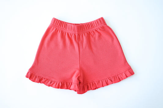 Coral Ruffled Shorts
