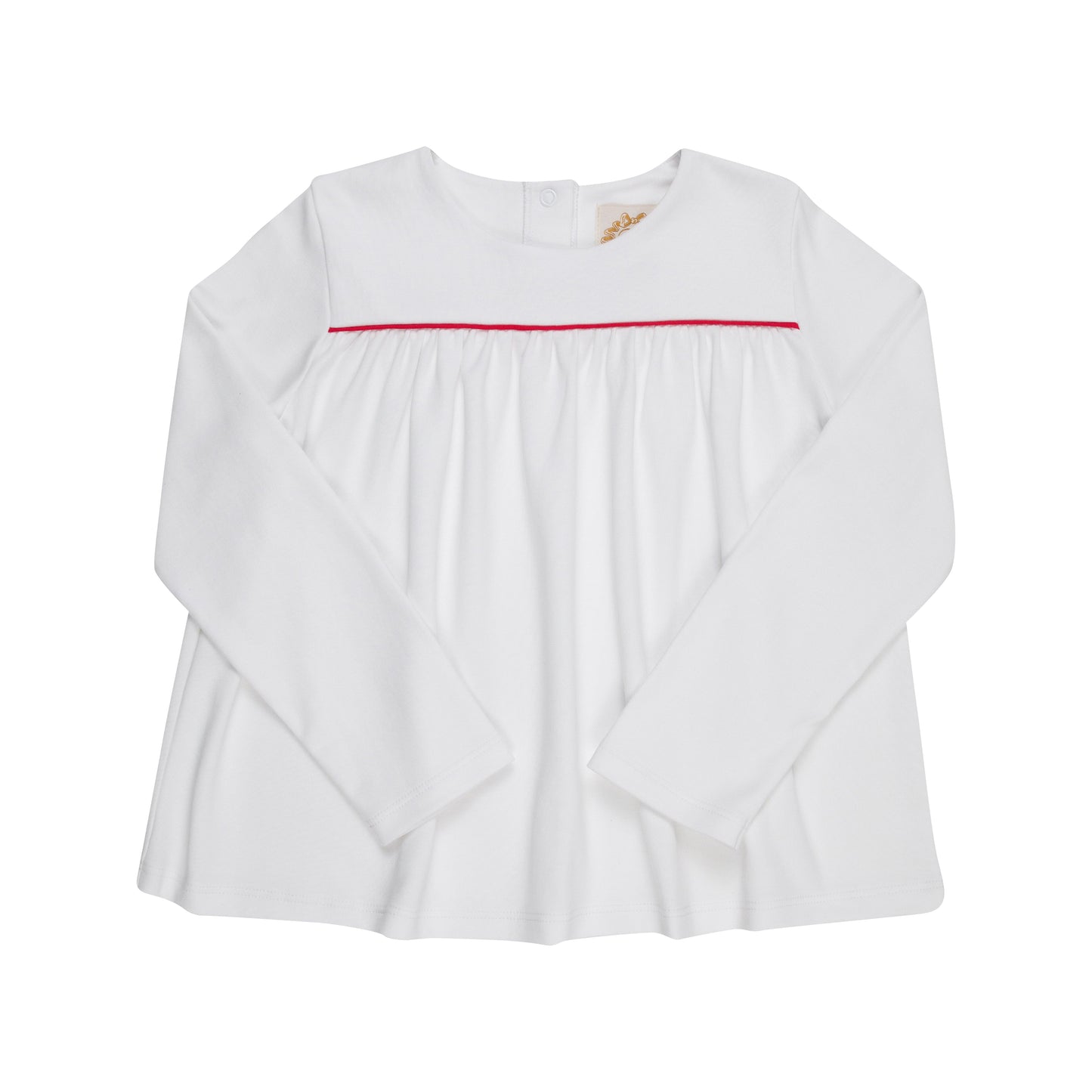 Long Sleeve Dowell Day Top | White + Red
