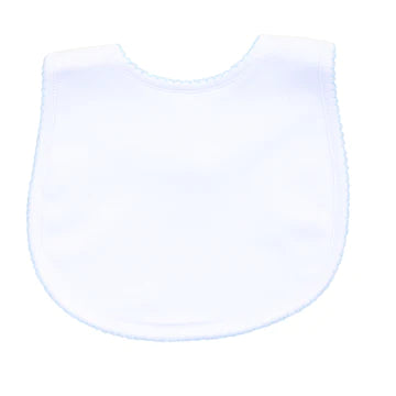 Magnolia BabyEssentials Bib White with Blue Trim