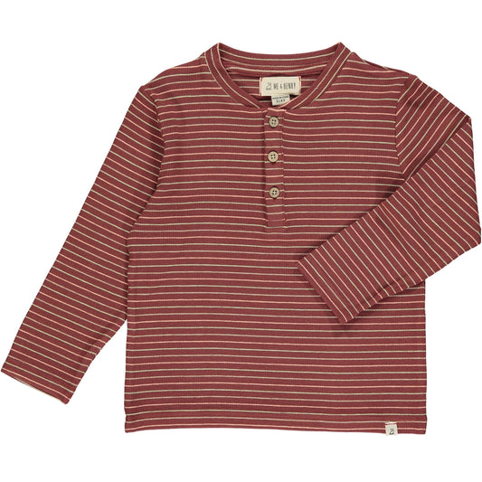 Adams Ribbed Henley Burgundy