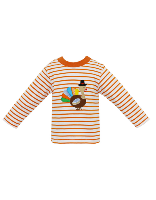 Turkey White & Orange Knit Stripe Shirt