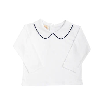 Peter Pan Shirt Broadcloth Longsleeve White/Navy