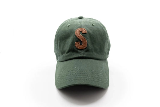 Hunter Green Hat + Textured Letter (Child)