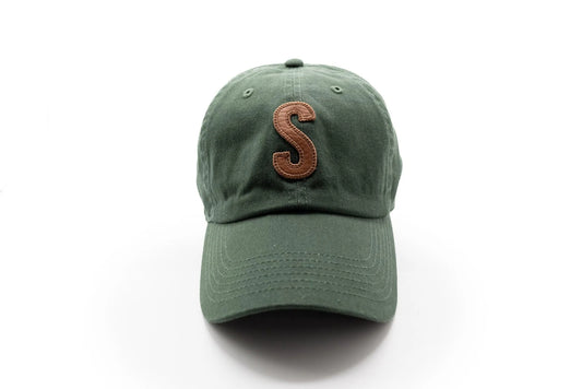 Hunter Green Hat + Textured Letter (Toddler)