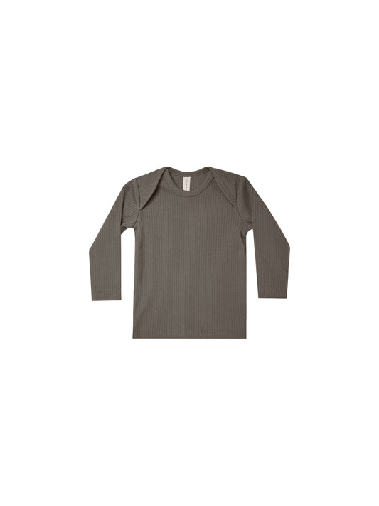 Ribbed Long Sleeve Tee Charcoal