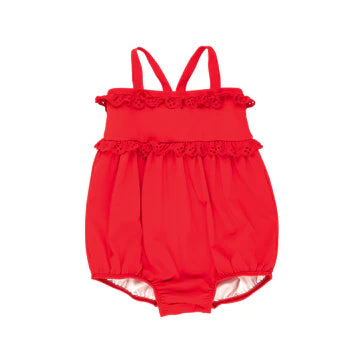 St. Bart's Bubble Bathing Suit in Richmond Red