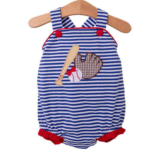 Baseball Flutter Applique Sunsuit