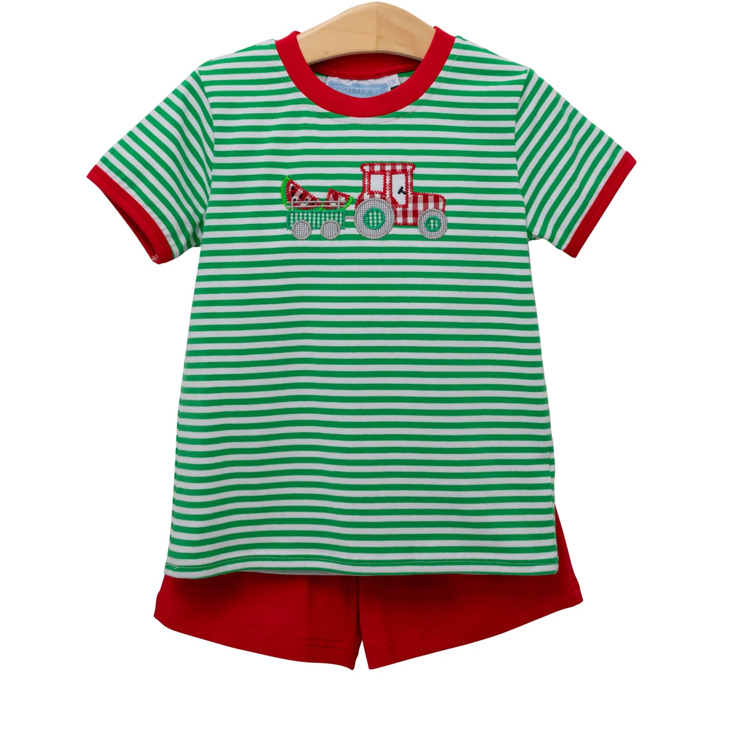 Watermelon Tractor Appliqué Short Set