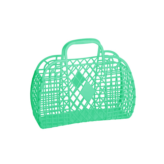 Retro Basket - Small: Green