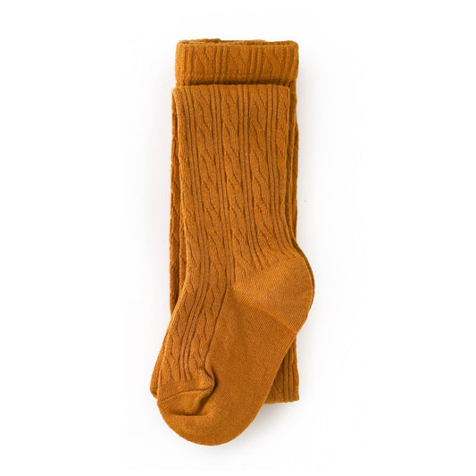 Little Stocking Co. - Mustard Cable Knit Tights