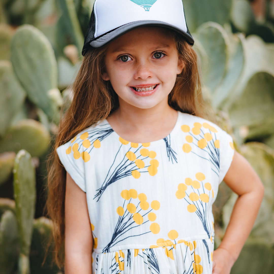 Girls Adeline Dress | Yellow Pom Pom