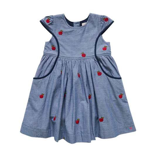 Girls Eden Dress Apple Embroidery