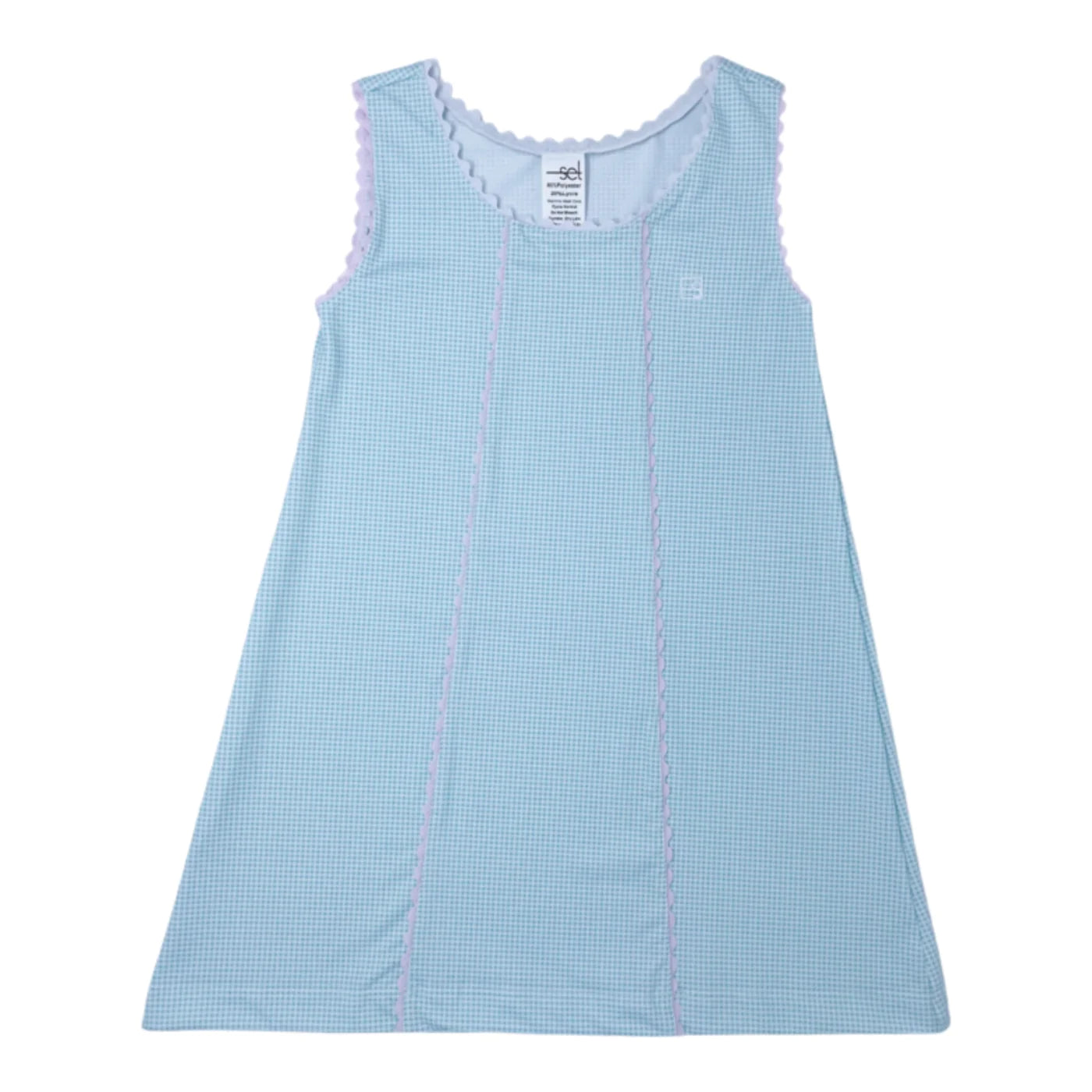 Amelia Dress | Blue Mini-gingham