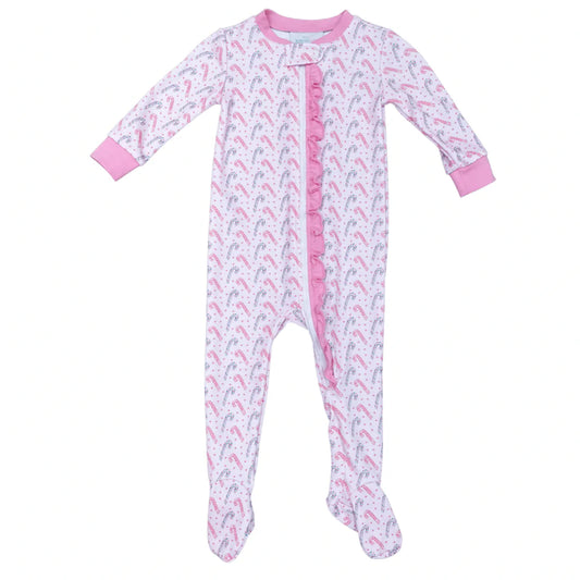 Girls One Piece Candy Cane Jammies