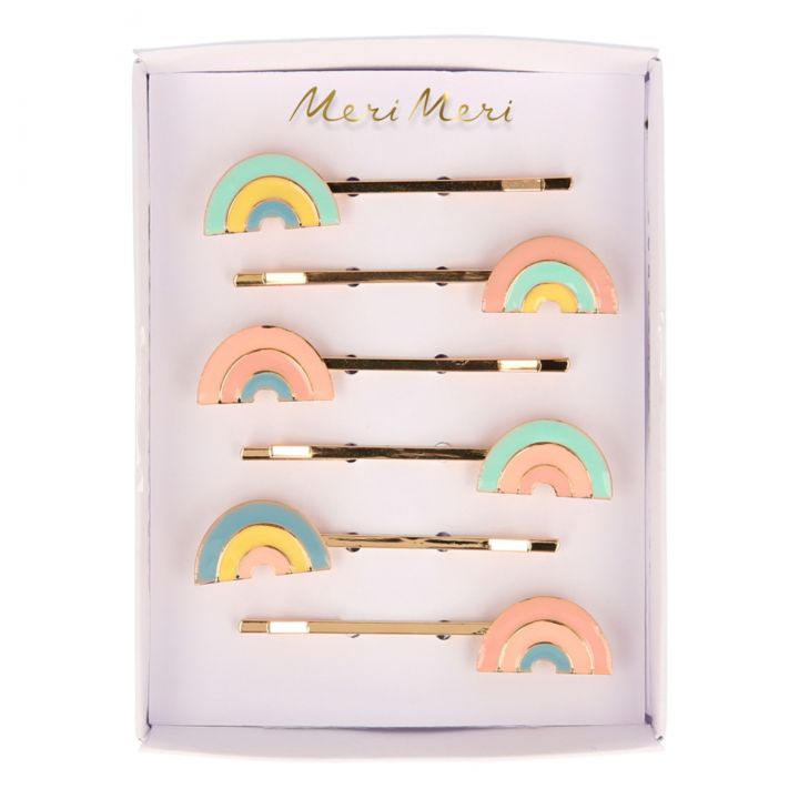 Enamel Rainbow Hair Slides